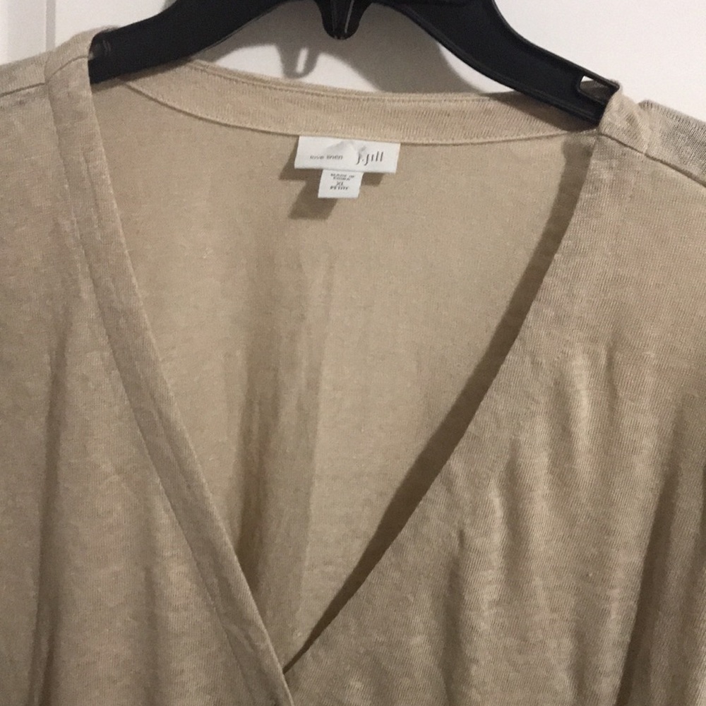 J Jill 100% linen V neck cardigan sweater NWOT